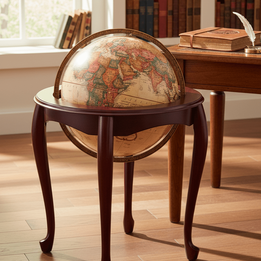Replogle Queen Anne 16 - Inch Antique Ocean Raised Relief Floor Globe - Floor Globes - GlobeStore.com - 22719