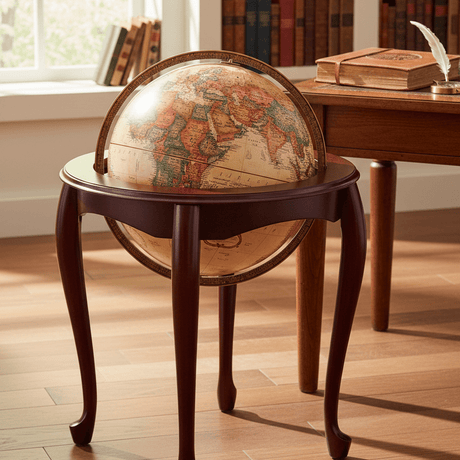Replogle Queen Anne 16 - Inch Antique Ocean Raised Relief Floor Globe - Floor Globes - GlobeStore.com - 22719