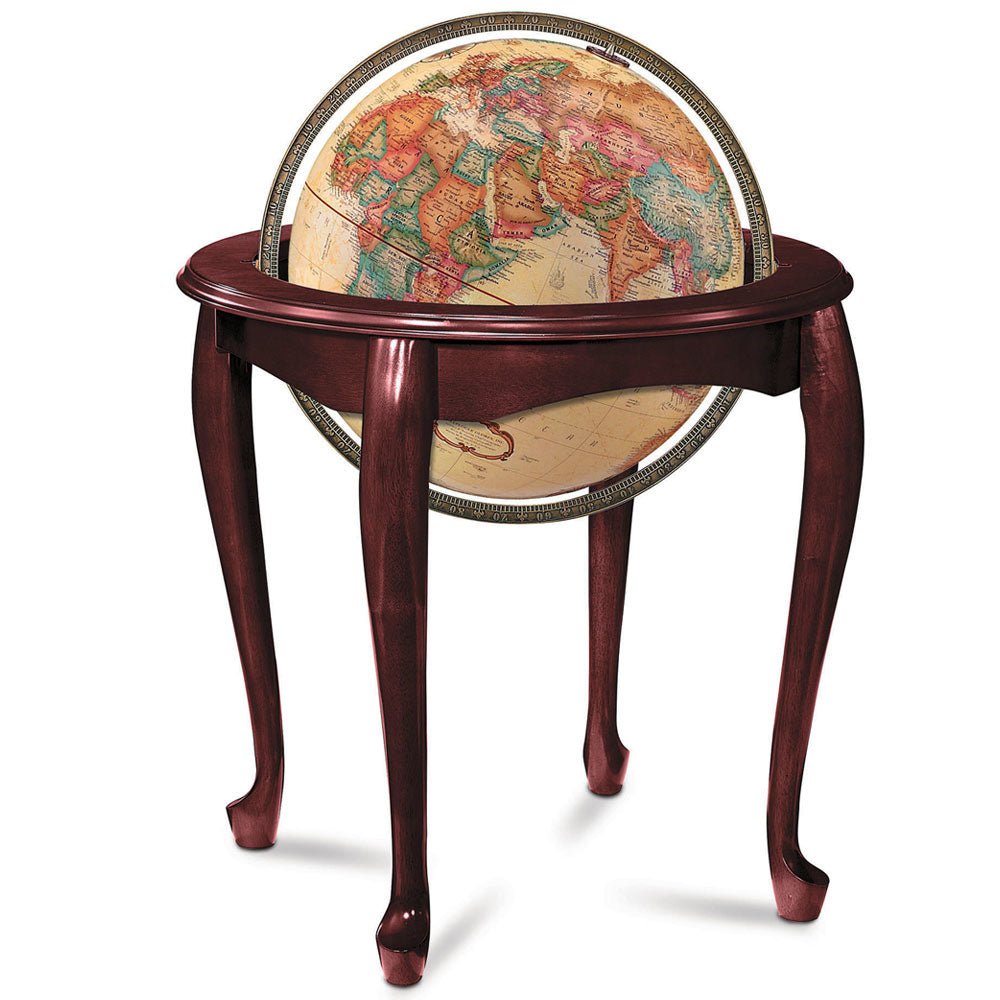 Replogle Queen Anne 16 - Inch Antique Ocean Raised Relief Floor Globe - Floor Globes - GlobeStore.com - 22719