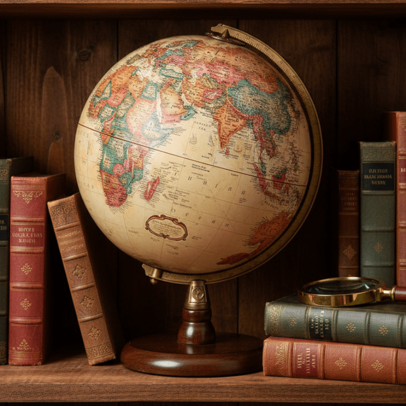 Replogle Quincy 9 - Inch Antique Ocean Raised Relief Desktop Globe - Desk Globes - GlobeStore.com - 51510