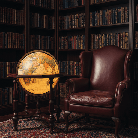 Replogle Statesman 20 - Inch Antique Ocean Illuminated Floor Globe - Floor Globes - GlobeStore.com - 65025