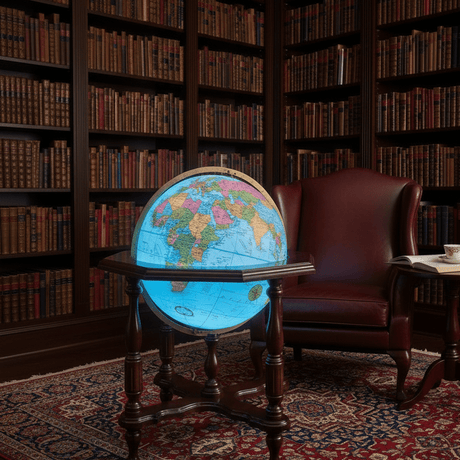 Replogle Statesman 20 - Inch Blue Ocean Illuminated Floor Globe - Floor Globes - GlobeStore.com - 65125