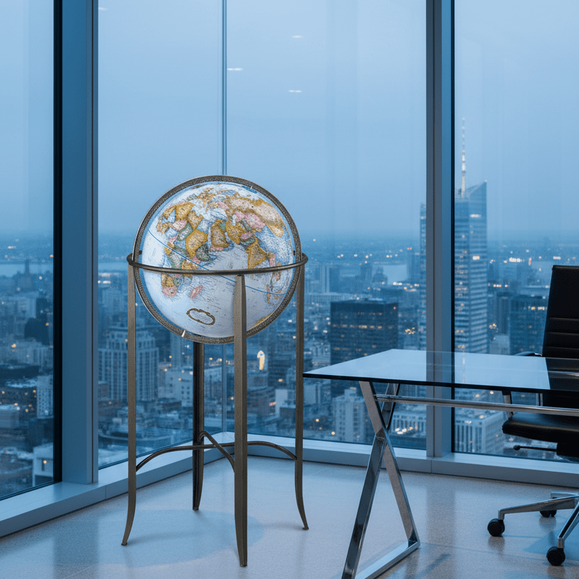 Replogle Trafalgar 16 - Inch Blue Ocean Raised Relief Floor Globe - Floor Globes - GlobeStore.com - 26807