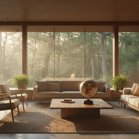 Replogle Usonian 12 - Inch Bronze Metallic Desktop Globe (Frank Lloyd Wright Collection) - Desk Globes - GlobeStore.com - 37538