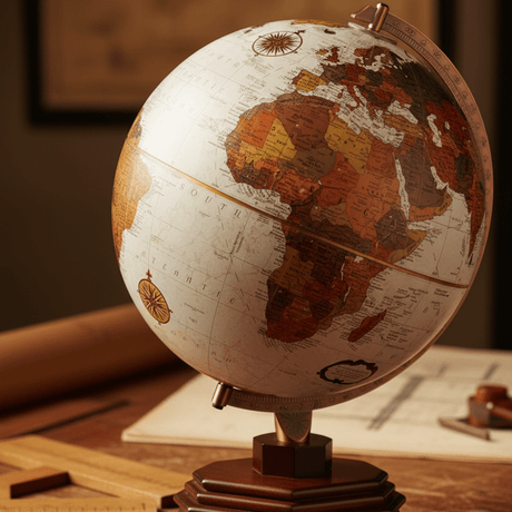 Replogle Usonian 12 - Inch Bronze Metallic Desktop Globe (Frank Lloyd Wright Collection) - Desk Globes - GlobeStore.com - 37538