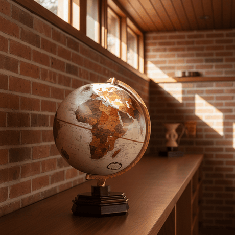 Replogle Usonian 12 - Inch Bronze Metallic Desktop Globe (Frank Lloyd Wright Collection) - Desk Globes - GlobeStore.com - 37538