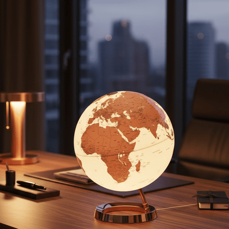 Waypoint Geographic Light & Color Designer Series 12 - Inch Illuminated Globe - Copper - Desk Globes - GlobeStore.com - WP40003