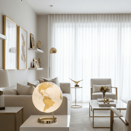 Waypoint Geographic Light & Color Designer Series 12 - Inch Illuminated Globe - Gold - Desk Globes - GlobeStore.com - WP40002