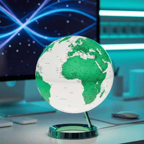 Waypoint Geographic Light & Color Designer Series 12 - Inch Illuminated Globe - Hot Green - Desk Globes - GlobeStore.com - WP40011
