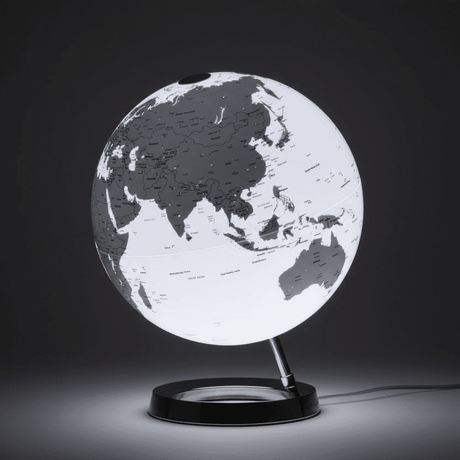 Waypoint Geographic Light & Color Designer Series 12 - Inch Illuminated Globe - Silver - Desk Globes - GlobeStore.com - WP40004