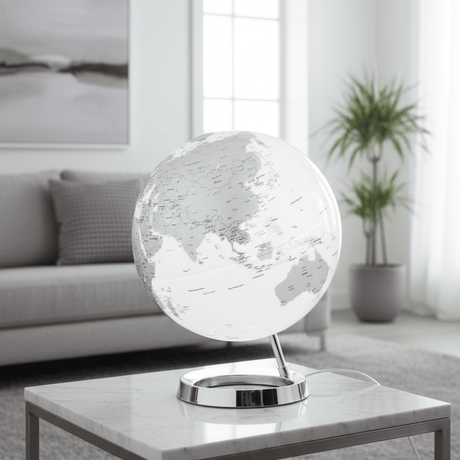 Waypoint Geographic Light & Color Designer Series 12 - Inch Illuminated Globe - Silver - Desk Globes - GlobeStore.com - WP40004