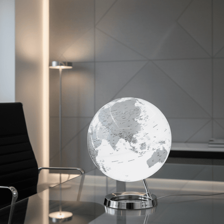 Waypoint Geographic Light & Color Designer Series 12 - Inch Illuminated Globe - Silver - Desk Globes - GlobeStore.com - WP40004