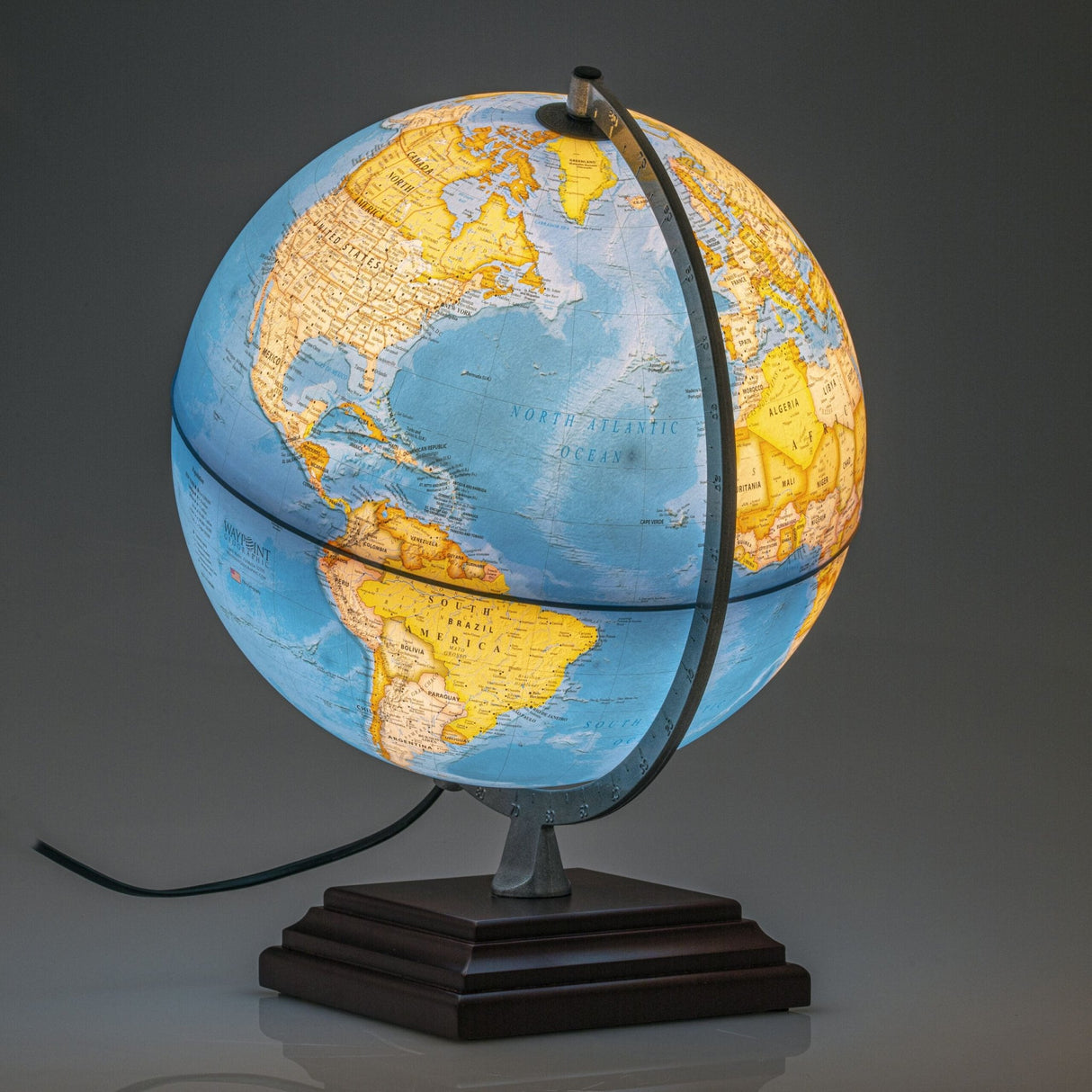 Waypoint Geographic Odyssey Plus 12 - Inch Illuminated Desktop Globe - Desk Globes - GlobeStore.com - WP21008