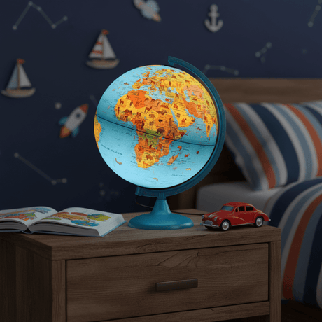 Waypoint Geographic Safari Explorer Blue Animals 10 - Inch Illuminated Globe - Globes for Kids - GlobeStore.com - WP12101