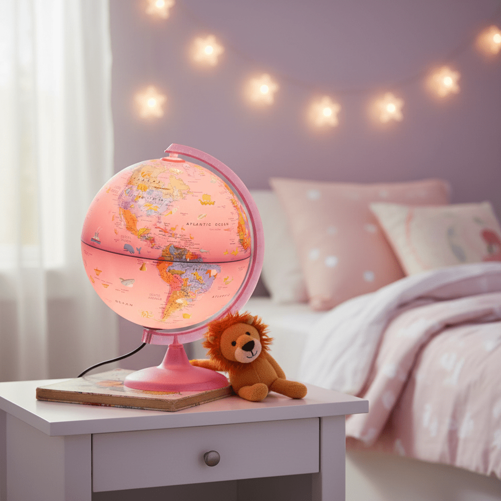 Waypoint Geographic Safari Explorer Pink Animals 10 - Inch Illuminated Globe - Globes for Kids - GlobeStore.com - WP12102
