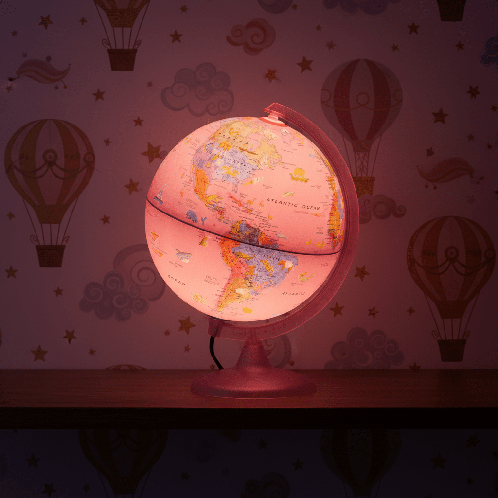 Waypoint Geographic Safari Explorer Pink Animals 10 - Inch Illuminated Globe - Globes for Kids - GlobeStore.com - WP12102