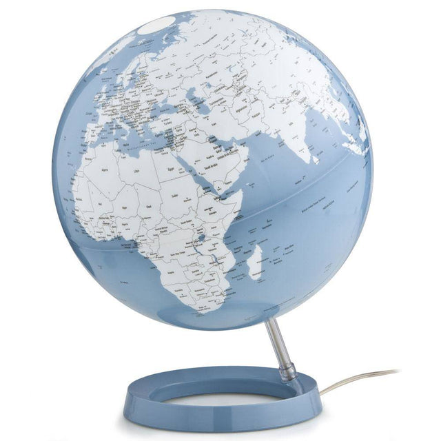Waypoint Geographic Light & Color Designer Series 12-inch Blue illuminated globe on modern stand