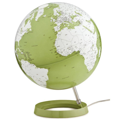 Waypoint Geographic Light & Color Designer Series 12-inch Green illuminated globe on modern stand