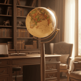 Waypoint Lyon globe unlit in a sunny study.