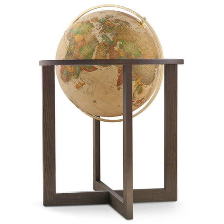 Waypoint Geographic San Marino 20-inch antique illuminated floor globe with hardwood stand